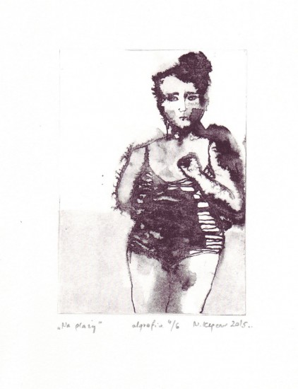 Na plaży | algrafia | 10,5×15 cm